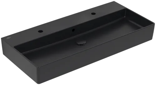 Bild von VILLEROY BOCH Memento 2.0 Waschbecken, 1000 x 470 x 135 mm, Pure Black CeramicPlus, mit Überlauf #4A22A4R7