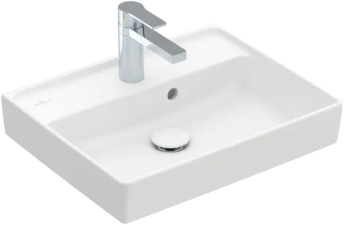 Bild von VILLEROY BOCH Collaro Handwaschbecken, 500 x 400 x 150 mm, Stone White CeramicPlus, mit Überlauf, Unterseite geschliffen #43345GRW