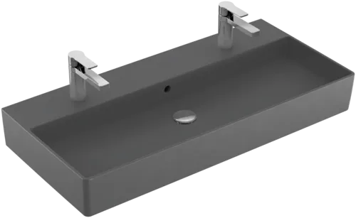 Bild von VILLEROY BOCH Memento 2.0 Waschbecken, 1000 x 470 x 135 mm, Graphite CeramicPlus, mit Überlauf, Unterseite geschliffen #4A221LI4