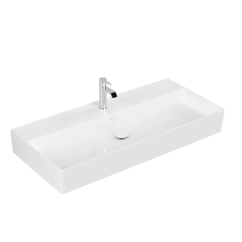 Bild von VILLEROY BOCH Memento 2.0 Waschbecken, 1000 x 470 x 135 mm, Weiß Alpin CeramicPlus, ohne Überlauf #4A22A2R1