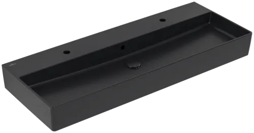 Bild von VILLEROY BOCH Memento 2.0 Waschbecken, 1200 x 470 x 150 mm, Pure Black CeramicPlus, mit Überlauf #4A22C4R7