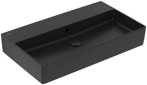 Bild von VILLEROY BOCH Memento 2.0 Waschbecken, 800 x 470 x 140 mm, Pure Black CeramicPlus, mit Überlauf #4A2282R7