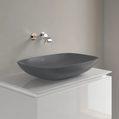 Bild von VILLEROY BOCH Loop & Friends Aufsatzwaschbecken, 620 x 420 x 120 mm, Graphite CeramicPlus, ohne Überlauf #4A5001I4