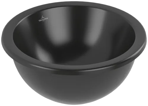 Bild von VILLEROY BOCH Loop & Friends Unterbauwaschbecken, 380 x 380 x 210 mm, Ebony CeramicPlus, ohne Überlauf, Außenseite glasiert #4A5201S5