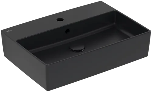 Bild von VILLEROY BOCH Memento 2.0 Aufsatzwaschbecken, 600 x 420 x 140 mm, Pure Black CeramicPlus, mit Überlauf #4A0760R7