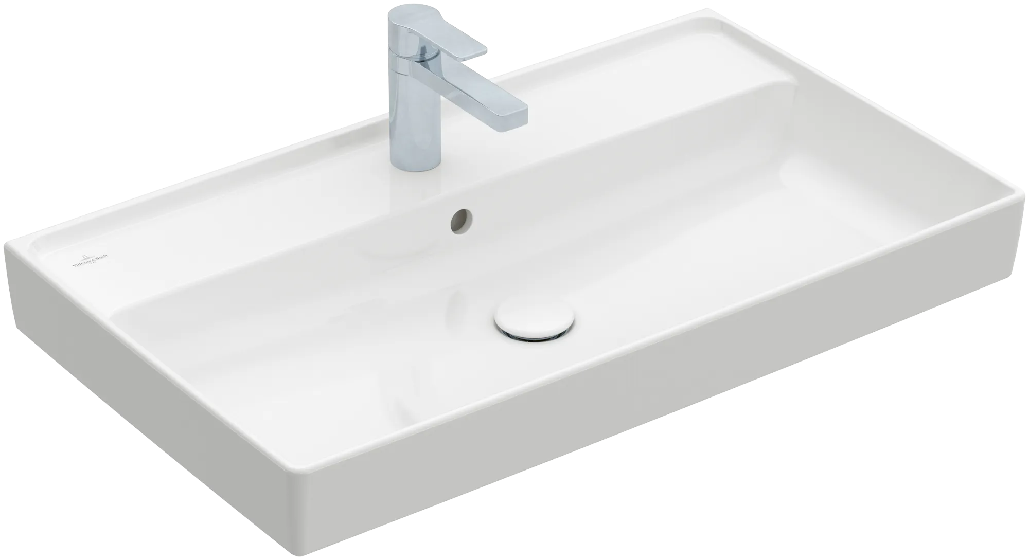 Bild von VILLEROY BOCH Collaro Schrankwaschtisch, 800 x 465 x 160 mm, Weiß Alpin CeramicPlus, mit Überlauf, Unterseite geschliffen #4A338GR1