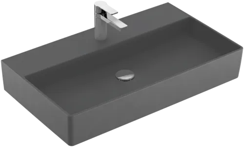 Obrázek VILLEROY BOCH Umyvadlo Memento 2.0, 800 x 470 x 140 mm, Graphite CeramicPlus, bez přepadu, leštěné #4A228LI4