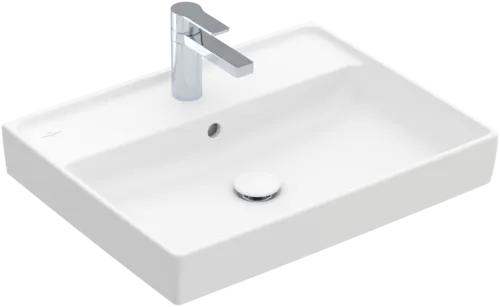 Bild von VILLEROY BOCH Collaro Waschbecken, 600 x 470 x 160 mm, Stone White CeramicPlus, mit Überlauf, Unterseite geschliffen #4A336GRW