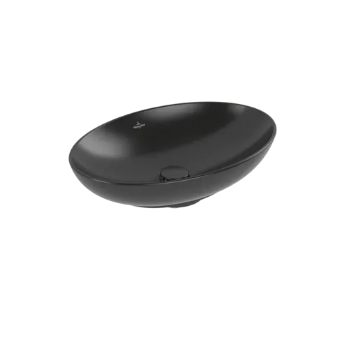 Bild von VILLEROY BOCH Loop & Friends Aufsatzwaschbecken, 560 x 380 x 120 mm, Ebony CeramicPlus, ohne Überlauf #4A4701S5
