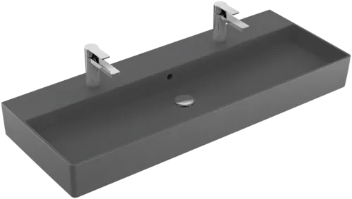 Bild von VILLEROY BOCH Memento 2.0 Waschbecken, 1200 x 470 x 150 mm, Graphite CeramicPlus, mit Überlauf, Unterseite geschliffen #4A22CKI4
