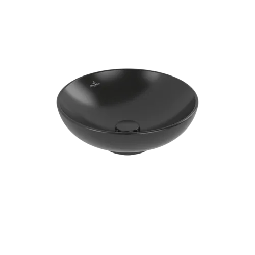 Bild von VILLEROY BOCH Loop & Friends Aufsatzwaschbecken, 420 x 420 x 120 mm, Pure Black CeramicPlus, ohne Überlauf #4A4601R7