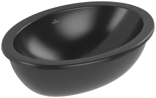 Bild von VILLEROY BOCH Loop & Friends Unterbauwaschbecken, 560 x 380 x 220 mm, Ebony CeramicPlus, ohne Überlauf, Außenseite glasiert #4A5501S5