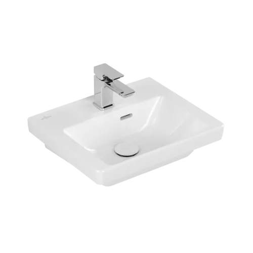 Bild von VILLEROY BOCH Subway 3.0 Handwaschbecken, 450 x 370 x 145 mm, Weiß Alpin CeramicPlus, mit Überlauf #437045R1
