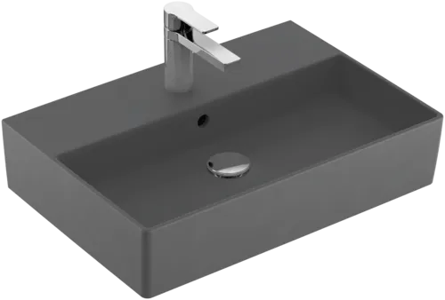 Bild von VILLEROY BOCH Memento 2.0 Waschbecken, 600 x 420 x 135 mm, Graphite CeramicPlus, mit Überlauf, Unterseite geschliffen #4A226GI4