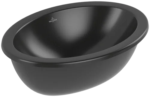 Bild von VILLEROY BOCH Loop & Friends Unterbauwaschbecken, 485 x 325 x 215 mm, Ebony CeramicPlus, ohne Überlauf, Außenseite glasiert #4A5401S5