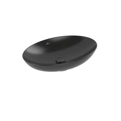 Bild von VILLEROY BOCH Loop & Friends Aufsatzwaschbecken, 620 x 420 x 120 mm, Pure Black CeramicPlus, ohne Überlauf #4A4801R7