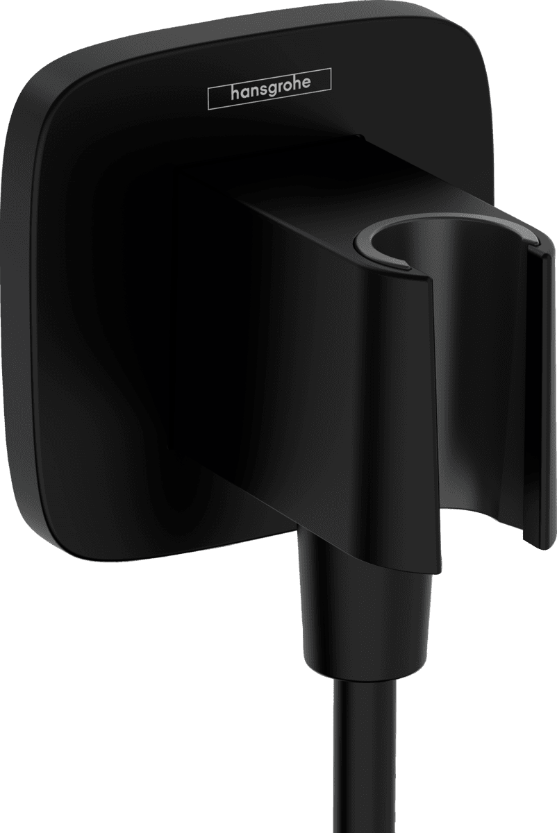 Bild von HANSGROHE FixFit Q Wandanschluss mit Brausehalter #26887670 - Mattschwarz