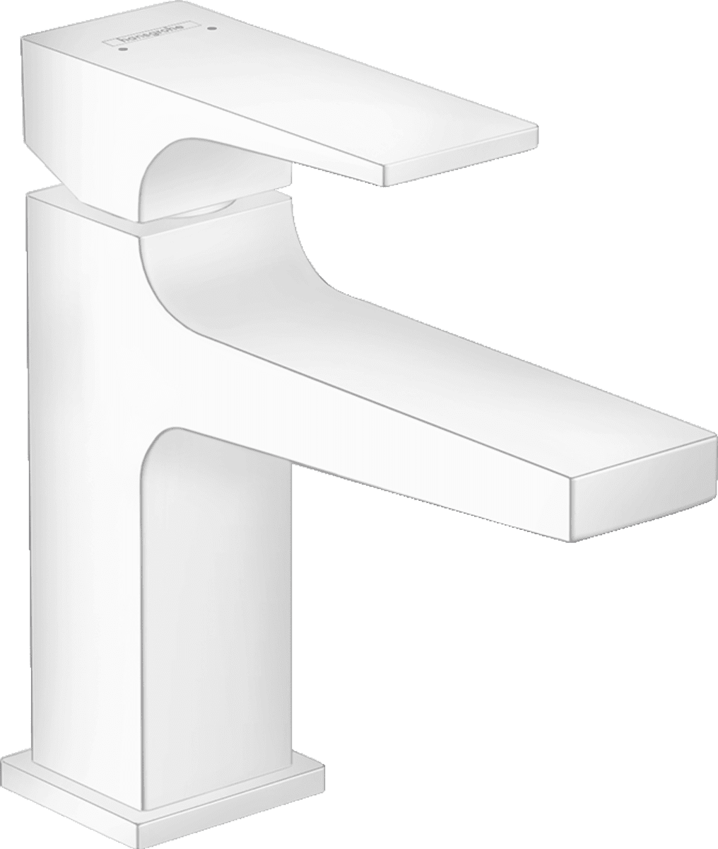 Bild von HANSGROHE Metropol Einhebel-Waschtischmischer 100 mit Hebelgriff für Handwaschbecken mit Push-Open Ablaufgarnitur #32500700 - Mattweiß