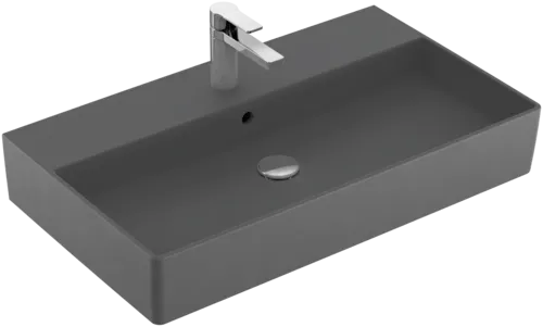 Bild von VILLEROY BOCH Memento 2.0 Waschbecken, 800 x 470 x 140 mm, Graphite CeramicPlus, mit Überlauf, Unterseite geschliffen #4A228GI4