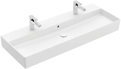 Bild von VILLEROY BOCH Memento 2.0 Waschbecken, 1200 x 470 x 150 mm, Stone White CeramicPlus, mit Überlauf, Unterseite geschliffen #4A22CKRW