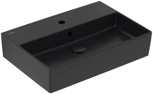 Bild von VILLEROY BOCH Memento 2.0 Waschbecken, 600 x 420 x 135 mm, Pure Black CeramicPlus, mit Überlauf, Unterseite geschliffen #4A226GR7