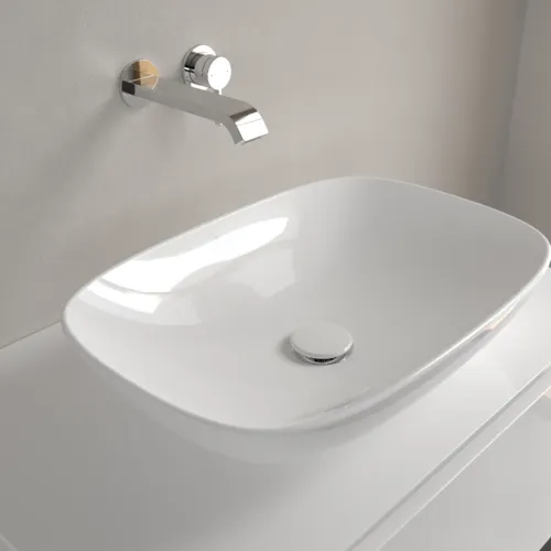 Bild von VILLEROY BOCH Loop & Friends Aufsatzwaschbecken, 560 x 380 x 120 mm, Weiß Alpin CeramicPlus, ohne Überlauf #4A4901R1