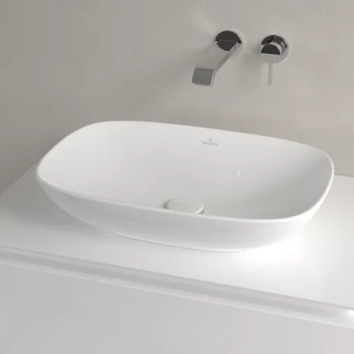 Bild von VILLEROY BOCH Loop & Friends Aufsatzwaschbecken, 560 x 380 x 120 mm, Weiß Alpin CeramicPlus, ohne Überlauf #4A4901R1