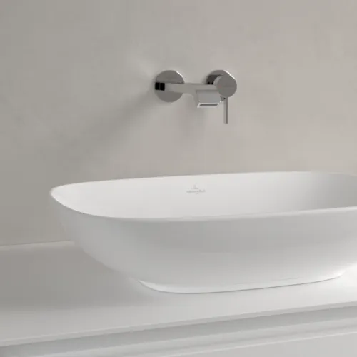 Bild von VILLEROY BOCH Loop & Friends Aufsatzwaschbecken, 560 x 380 x 120 mm, Weiß Alpin CeramicPlus, ohne Überlauf #4A4901R1