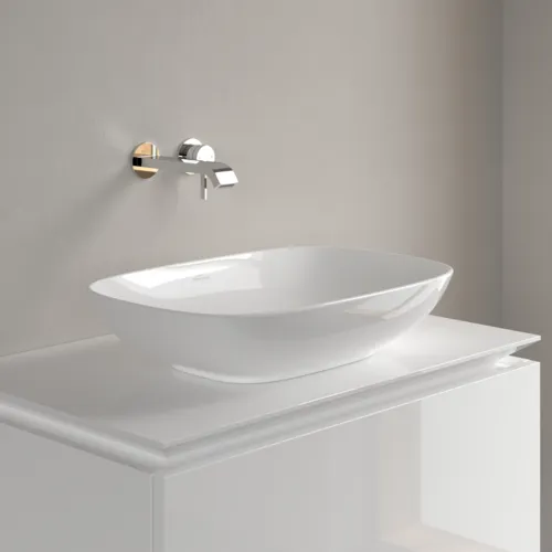 Bild von VILLEROY BOCH Loop & Friends Aufsatzwaschbecken, 560 x 380 x 120 mm, Weiß Alpin CeramicPlus, ohne Überlauf #4A4901R1