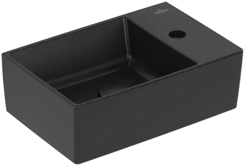 Bild von VILLEROY BOCH Memento 2.0 Handwaschbecken, 400 x 260 x 111 mm, Pure Black CeramicPlus, ohne Überlauf, Unterseite geschliffen #43234GR7