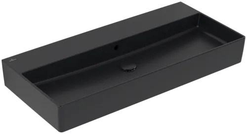 Bild von VILLEROY BOCH Memento 2.0 Waschbecken, 1000 x 470 x 135 mm, Pure Black CeramicPlus, mit Überlauf #4A22A6R7