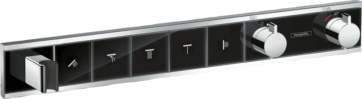 Bild von HANSGROHE RainSelect Thermostat Unterputz für 5 Verbraucher mit integriertem Brausehalter #15358600 - Schwarz/Chrom