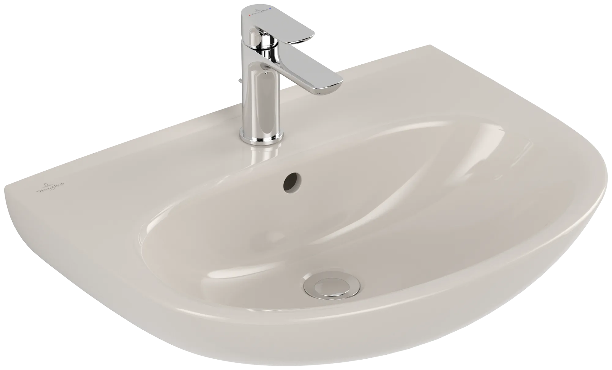 Bild von VILLEROY BOCH O.novo Waschbecken, 600 x 460 x 180 mm, Pergamon CeramicPlus, mit Überlauf #4A4060R3