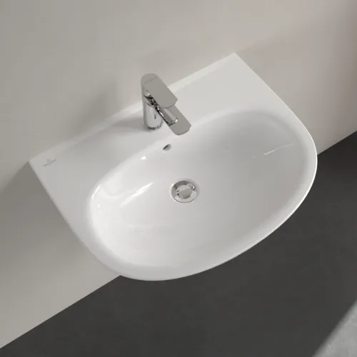 Picture of VILLEROY BOCH O.novo Washbasin, 600 x 460 x 180 mm, White Alpin CeramicPlus, with overflow #4A4060R1