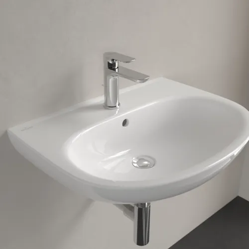 Picture of VILLEROY BOCH O.novo Washbasin, 600 x 460 x 180 mm, White Alpin CeramicPlus, with overflow #4A4060R1