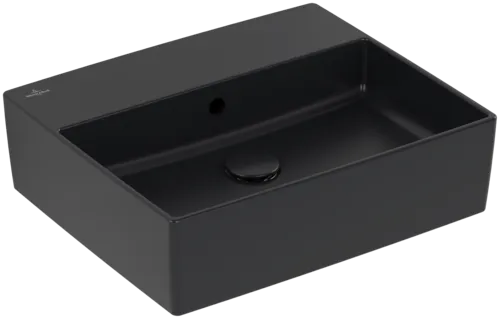 Bild von VILLEROY BOCH Memento 2.0 Aufsatzwaschbecken, 498 x 420 x 139 mm, Pure Black CeramicPlus, mit Überlauf #4A0752R7