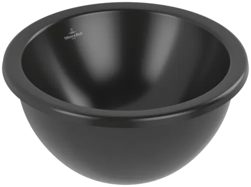 Bild von VILLEROY BOCH Loop & Friends Unterbauwaschbecken, 330 x 330 x 190 mm, Ebony CeramicPlus, mit Überlauf, Außenseite glasiert #4A5100S5