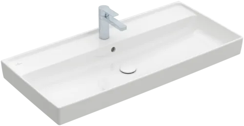 Bild von VILLEROY BOCH Collaro Schrankwaschtisch, 1000 x 470 x 160 mm, Weiß Alpin, mit Überlauf, Unterseite geschliffen #4A331G01