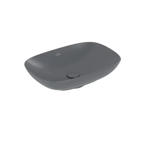 Bild von VILLEROY BOCH Loop & Friends Aufsatzwaschbecken, 560 x 380 x 120 mm, Graphite CeramicPlus, mit Überlauf #4A4900I4