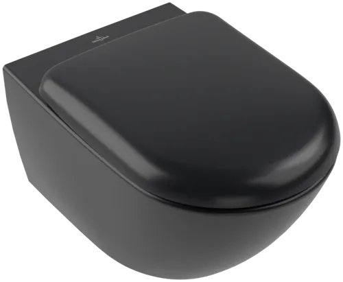 Bild von VILLEROY BOCH Antao Tiefspül-WC spülrandlos, wandhängend, mit TwistFlush, Pure Black CeramicPlus #4674T0R7