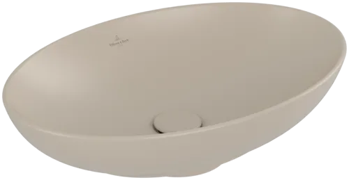 Bild von VILLEROY BOCH Loop & Friends Aufsatzwaschbecken, 560 x 380 x 120 mm, Almond CeramicPlus, mit Überlauf #4A4700AM