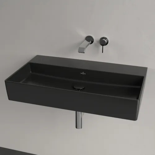 Bild von VILLEROY BOCH Memento 2.0 Waschbecken, 800 x 470 x 140 mm, Pure Black CeramicPlus, ohne Überlauf, Unterseite geschliffen #4A228FR7