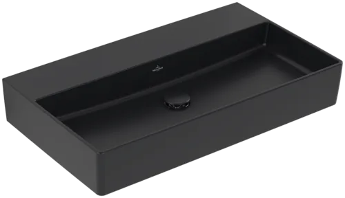 Bild von VILLEROY BOCH Memento 2.0 Waschbecken, 800 x 470 x 140 mm, Pure Black CeramicPlus, ohne Überlauf, Unterseite geschliffen #4A228FR7