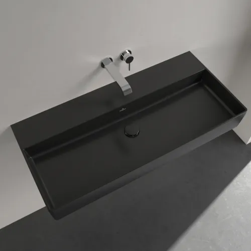 Bild von VILLEROY BOCH Memento 2.0 Waschbecken, 1000 x 470 x 135 mm, Pure Black CeramicPlus, ohne Überlauf #4A22A3R7