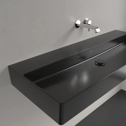 Bild von VILLEROY BOCH Memento 2.0 Waschbecken, 1200 x 470 x 150 mm, Pure Black CeramicPlus, ohne Überlauf, Unterseite geschliffen #4A22CFR7