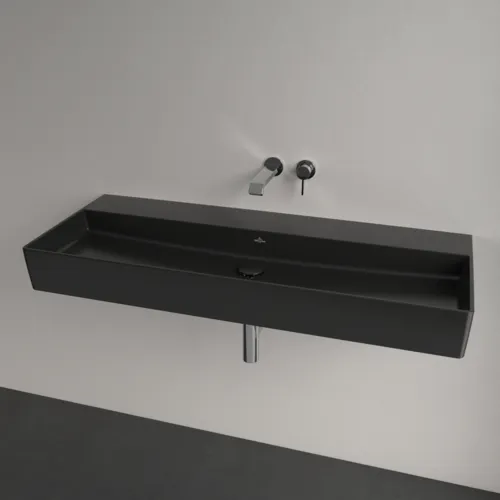 Bild von VILLEROY BOCH Memento 2.0 Waschbecken, 1200 x 470 x 150 mm, Pure Black CeramicPlus, ohne Überlauf, Unterseite geschliffen #4A22CFR7