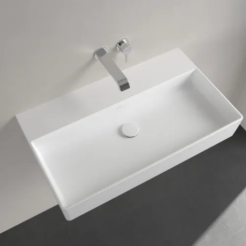 Bild von VILLEROY BOCH Memento 2.0 Waschbecken, 800 x 470 x 140 mm, Stone White CeramicPlus, ohne Überlauf, Unterseite geschliffen #4A228FRW