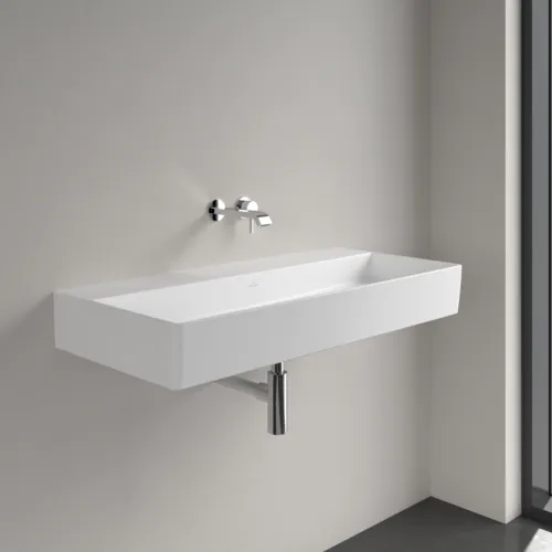 Obrázek VILLEROY BOCH Umyvadlo Memento 2.0, 1000 x 470 x 135 mm, Stone White CeramicPlus, bez přepadu #4A22A3RW