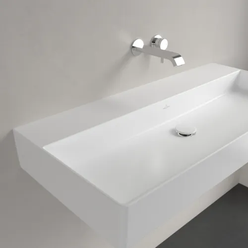 Obrázek VILLEROY BOCH Umyvadlo Memento 2.0, 1000 x 470 x 135 mm, Stone White CeramicPlus, bez přepadu #4A22A3RW