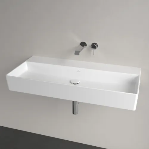 Obrázek VILLEROY BOCH Umyvadlo Memento 2.0, 1000 x 470 x 135 mm, Stone White CeramicPlus, bez přepadu #4A22A3RW